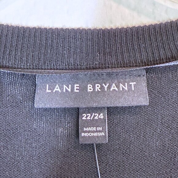 Lane Bryant Cardigan Sweater Black Button Front Round Crewneck Plus Size 22 24 - Picture 6 of 10